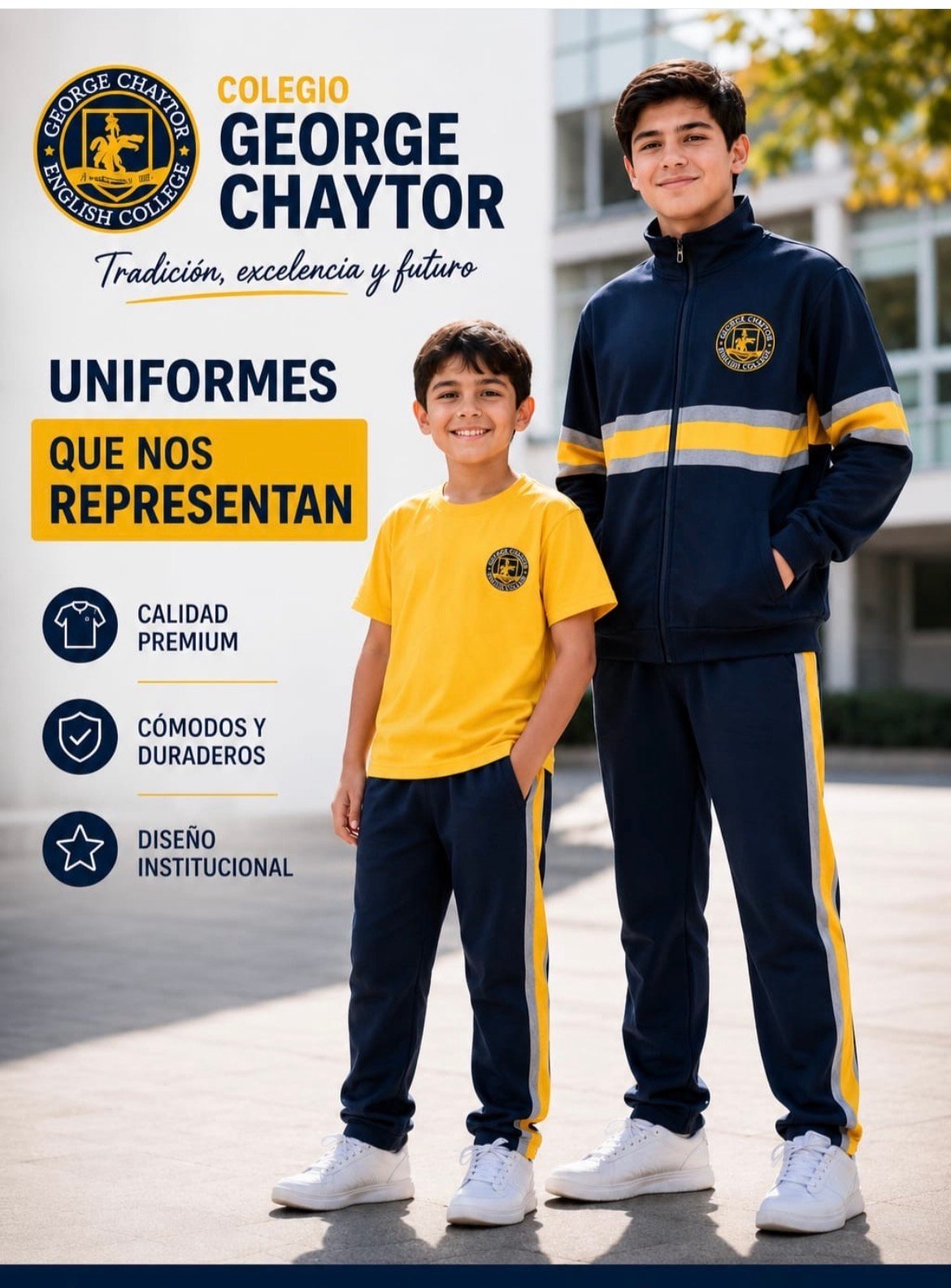 Estudiantes usando uniformes del Colegio George Chaytor